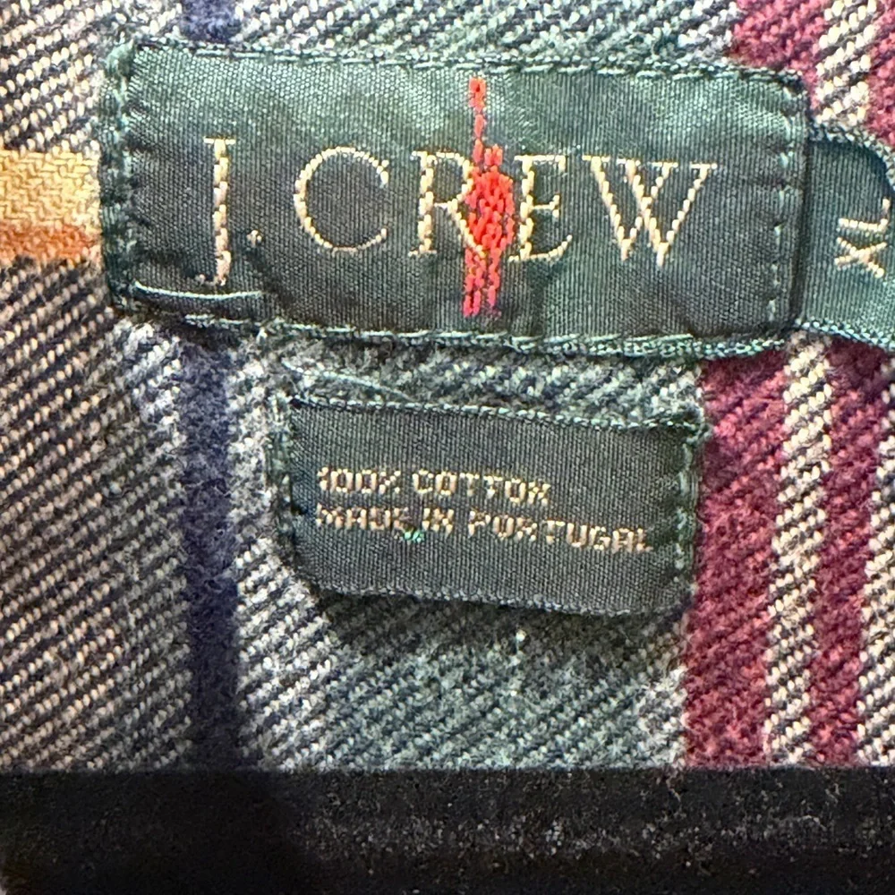 J.CREW Plaid Flannel Button-Down Shirt – XL